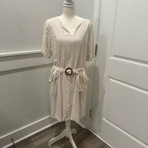 Luxology minimalist cream dress